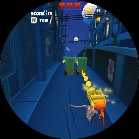Running past bins at night