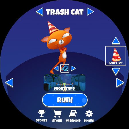 Trash Cat wearing an unlockable party hat