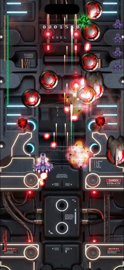 Enemy fire and explosions over metal terrain