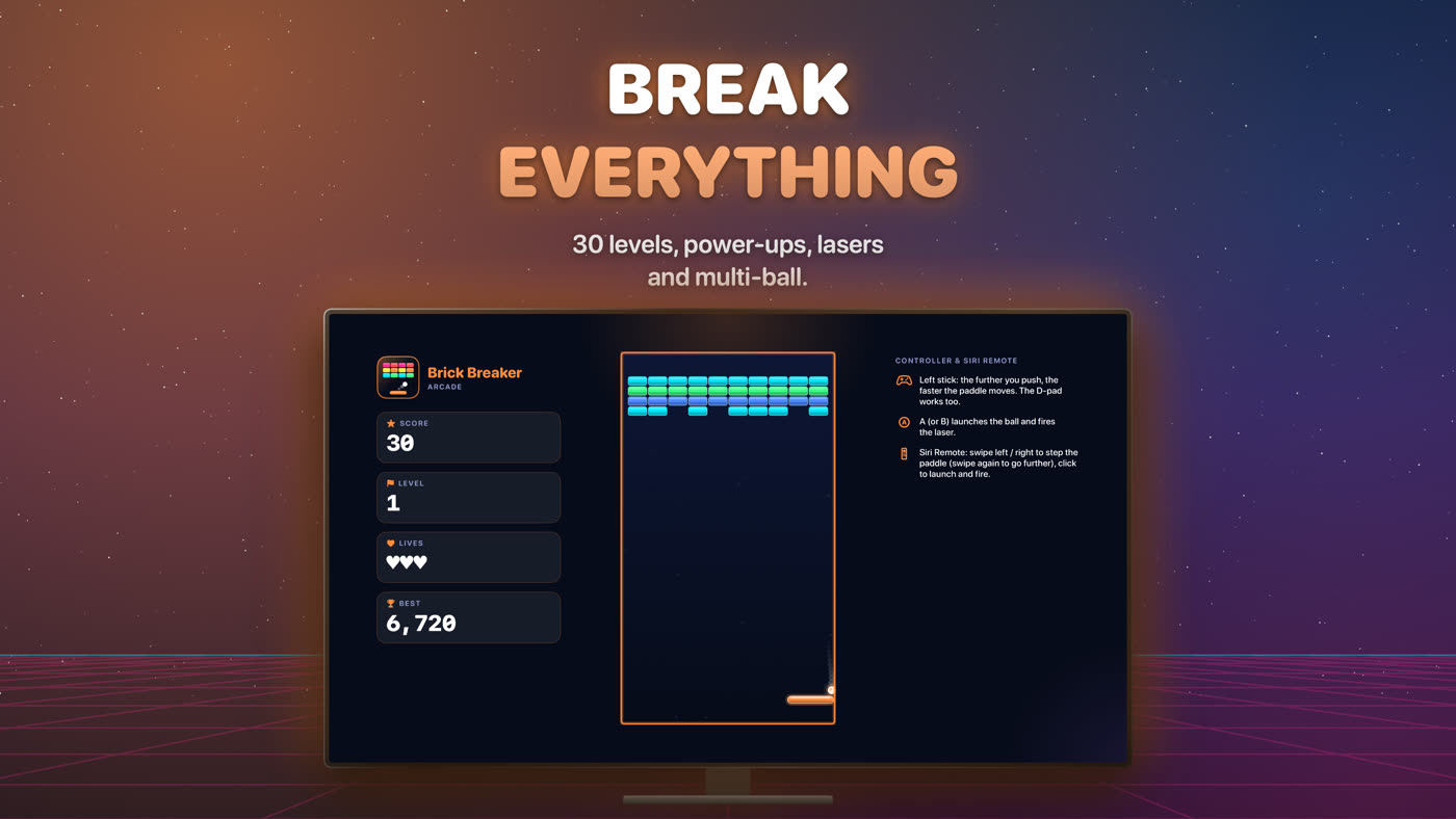 Brick Breaker on Apple TV