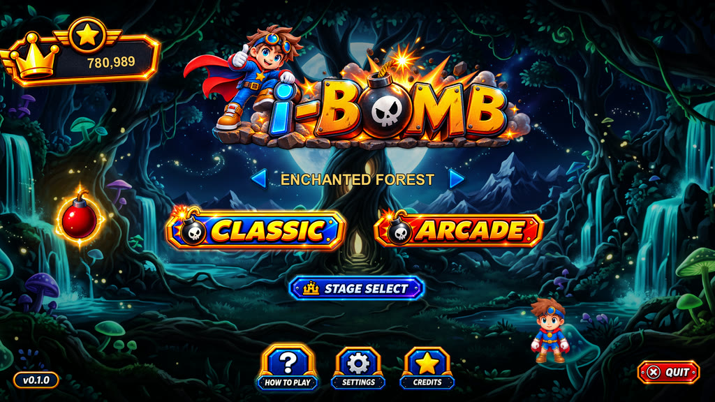 i-Bomb title screen artwork