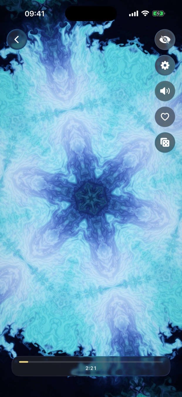 Kaleidoscope folding a fluid texture