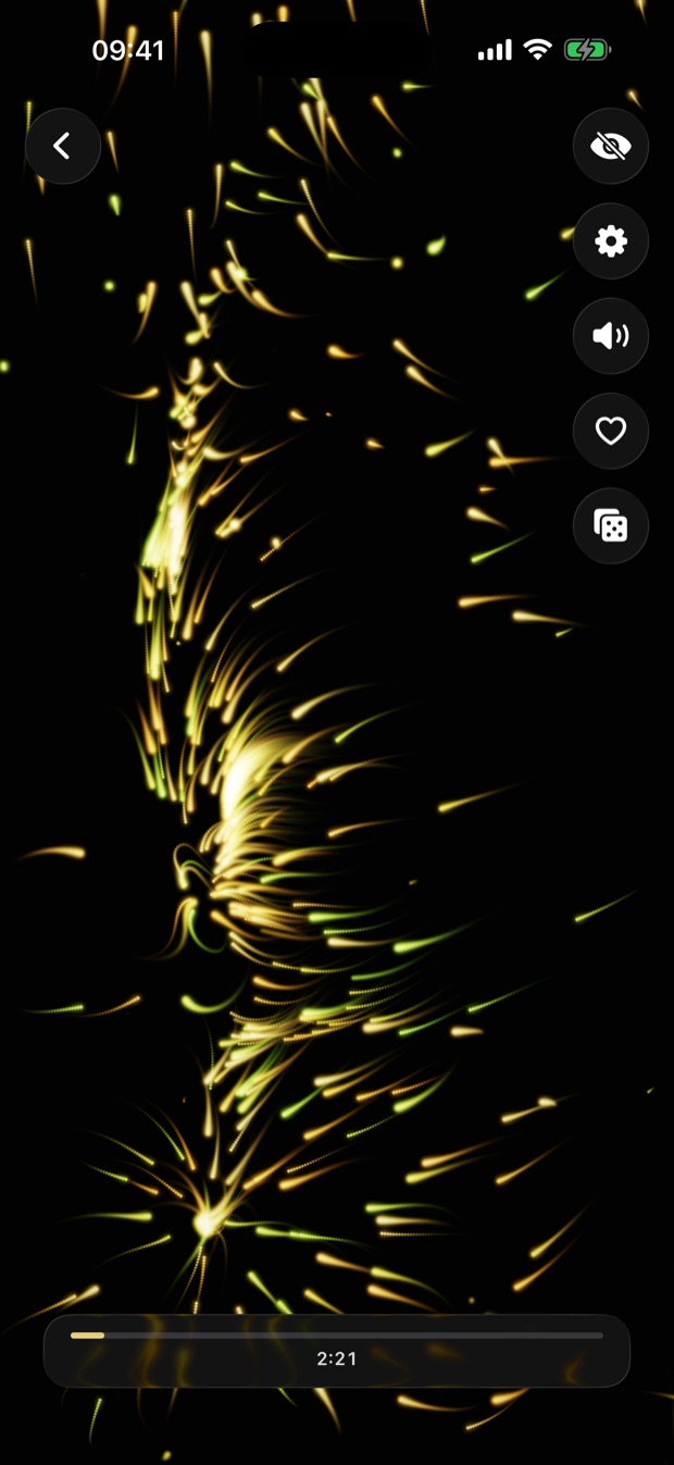 Gold sparks chasing a finger