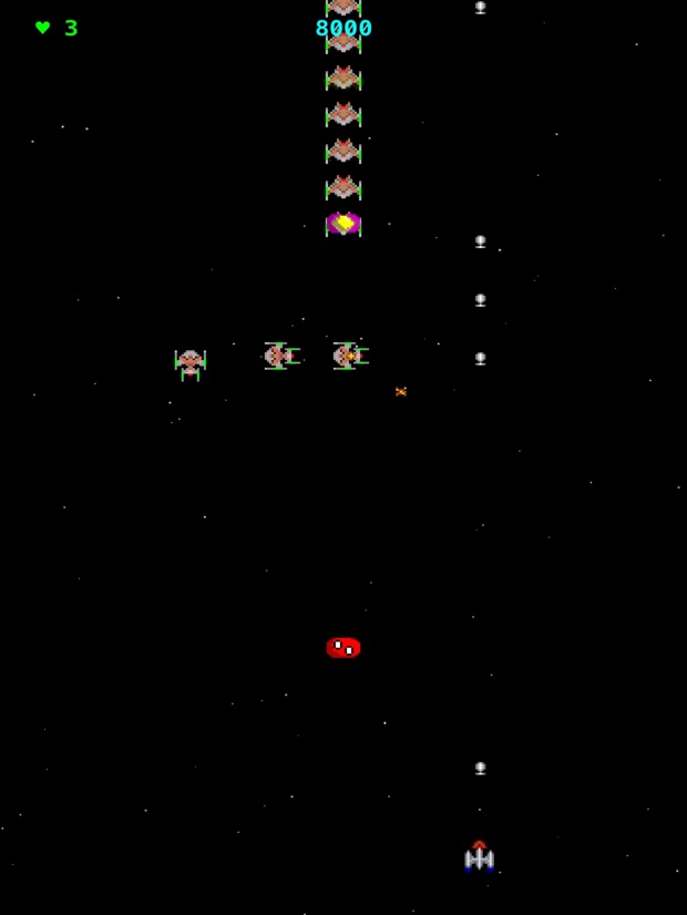 A column of aliens entering on iPad