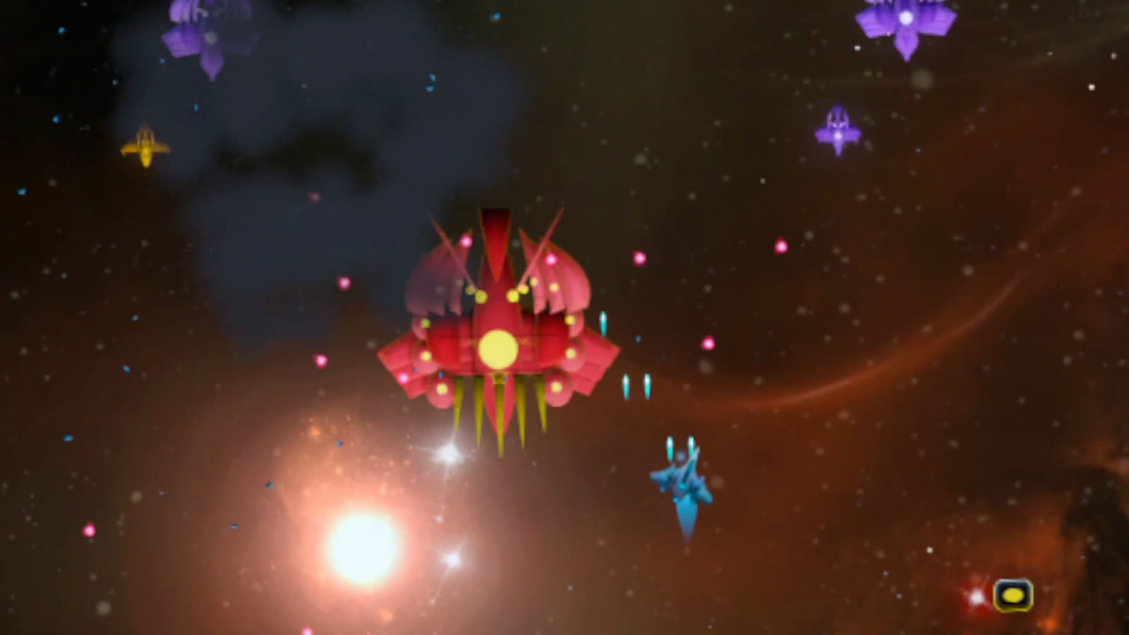 Aliens diving at the player's ship