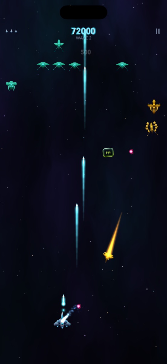 XGalaga HD running on iPhone
